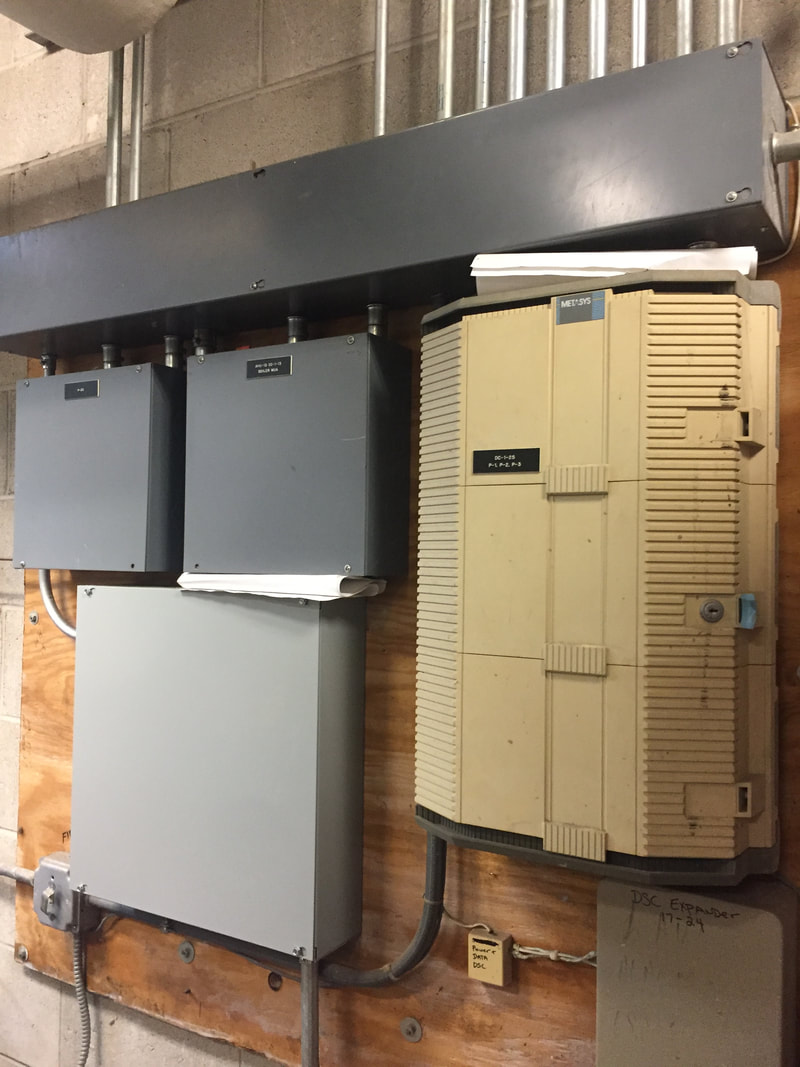 Control panels in the boiler room